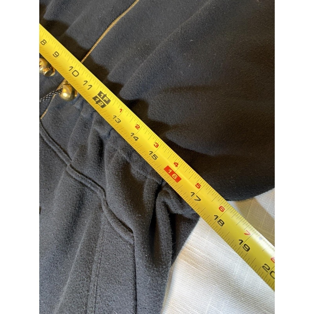 Vtg  ST JOHN Sport Black Zip Hoodie Military Jacket~Sz L~Gold Logo Crest ITALY - Picture 16 of 16
